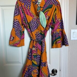 NWT Farm Rio Beaded Macaws Mini Dress